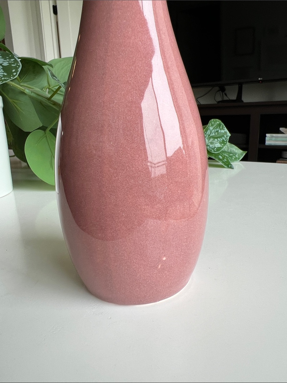 Vintage Mauve Pink Ceramic Vase Decor - Picture 7 of 12
